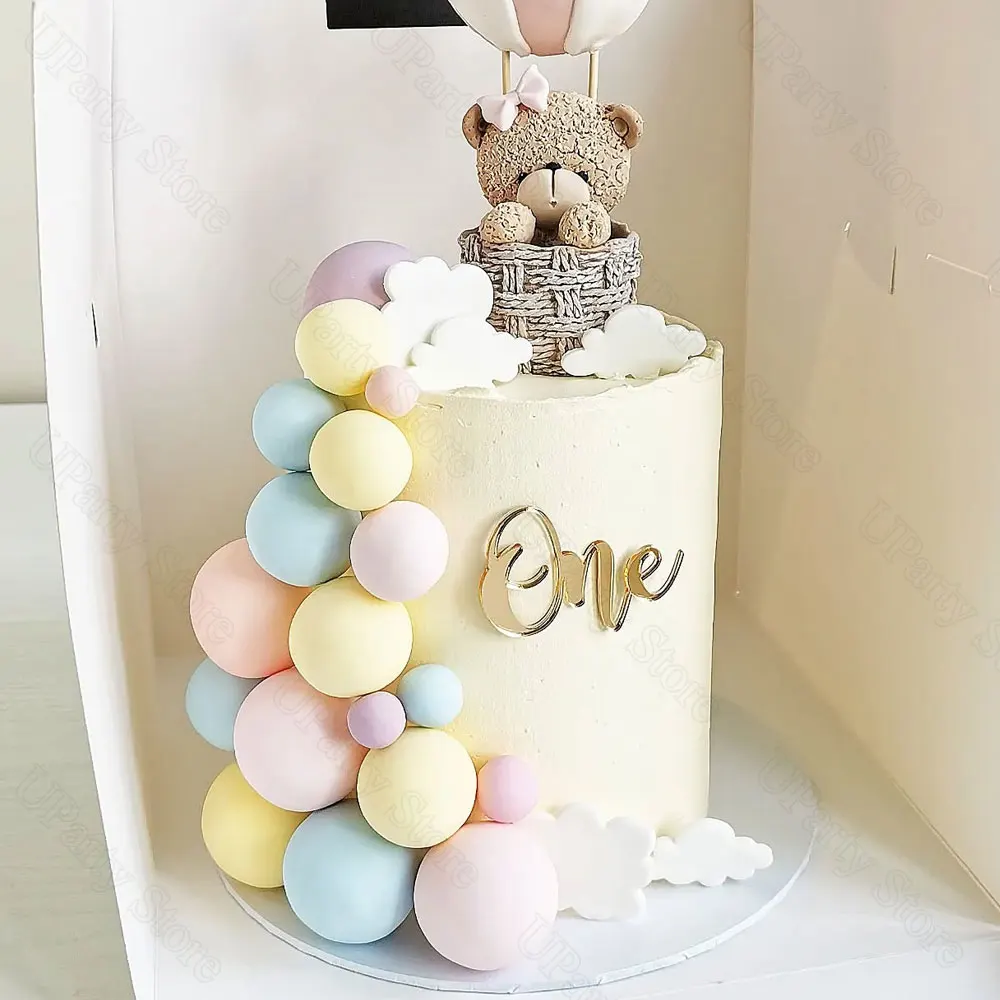 6/30/60Pcs White Cloud Cake Toppers Centerpieces White Cloud Shaped Cupcake Toppers for Birthday Baby Shower Cake Decorations