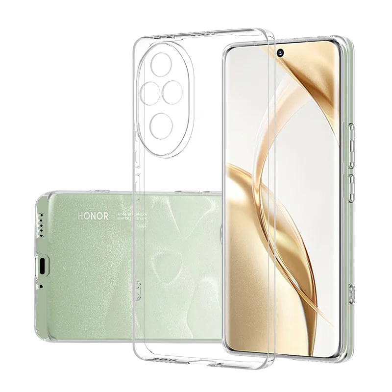 

Luxury Transparent Silicone Case for Huawei Honor 200 Pro Smart Lite Ultra Thin Matte Soft TPU Camera Protection Back Cover Capa