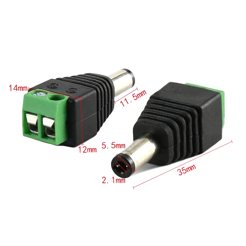 DC Connector Power Jack Plug Adapter 5 Pairs 12V 5A Male+Female 2.1 X 5.5MM Power Connector for CCTV Camera Led Strip