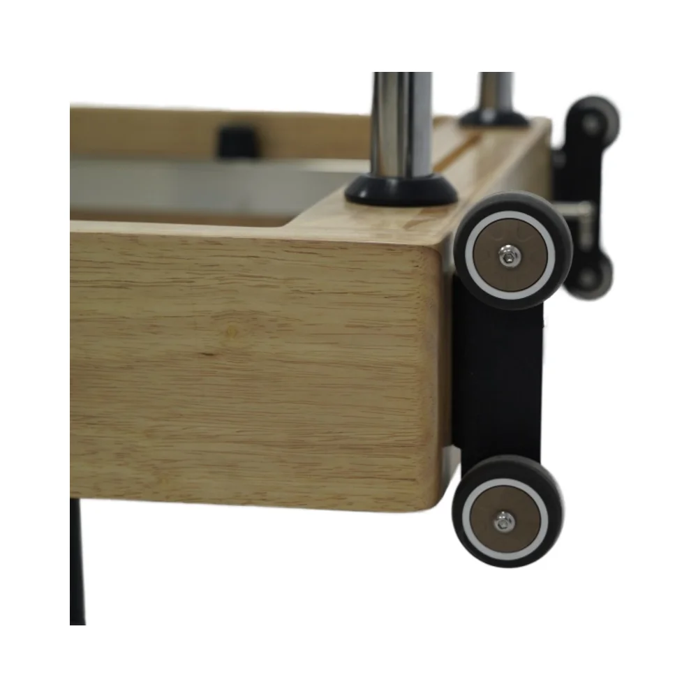 Adjustable Oak Wooden Folding Pilates Machine-Durable Home Gym Core Body Exercise Bed Portable Pilates Cadillac And Chair