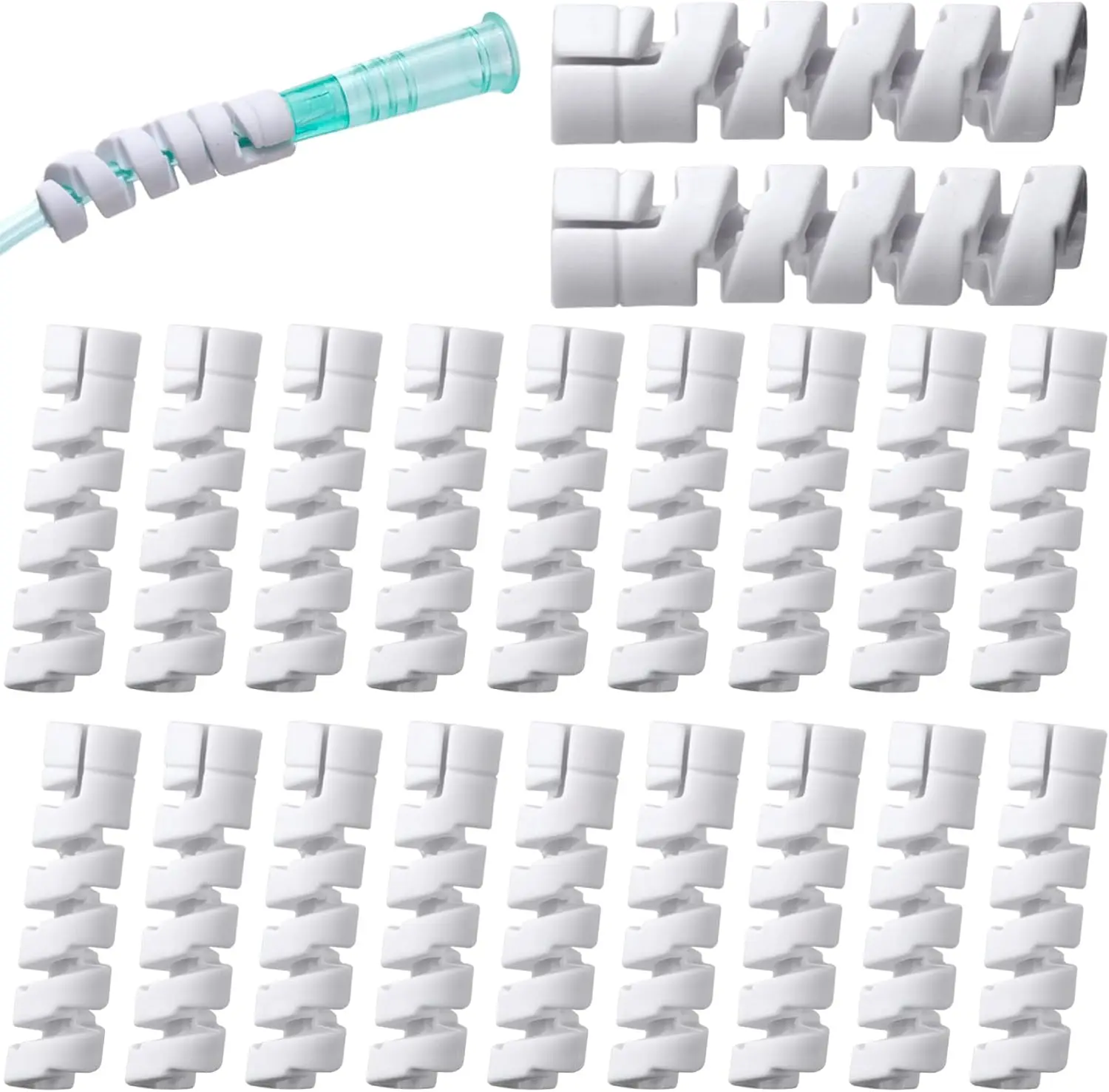 20 pieces oxygen tube support clamp straightener, suitable for portable oxygen concentrator, oxygen hose protection accessories