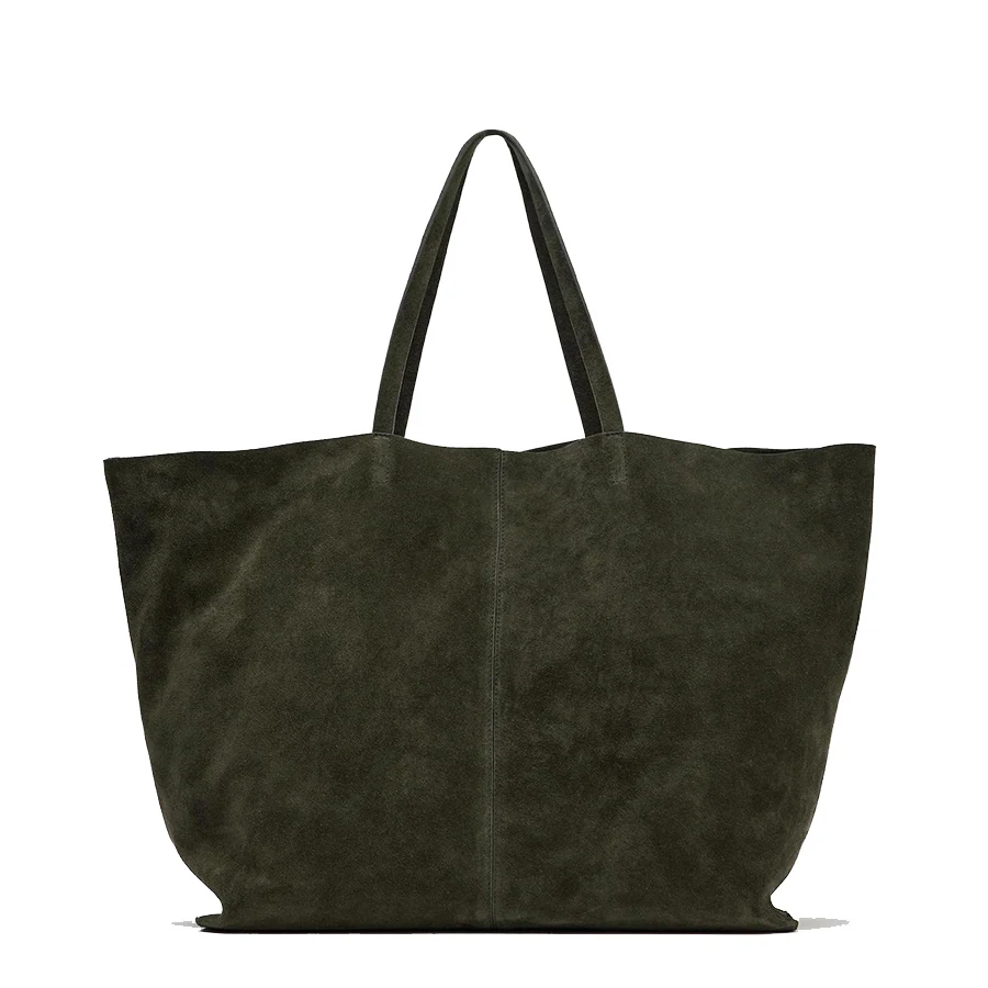 Suede Underarm Shoulder Bag,Large Capacity Women Everyday Commuter Tote Bag,Lady Solid Color Large Capacity Leather Handbag Sac