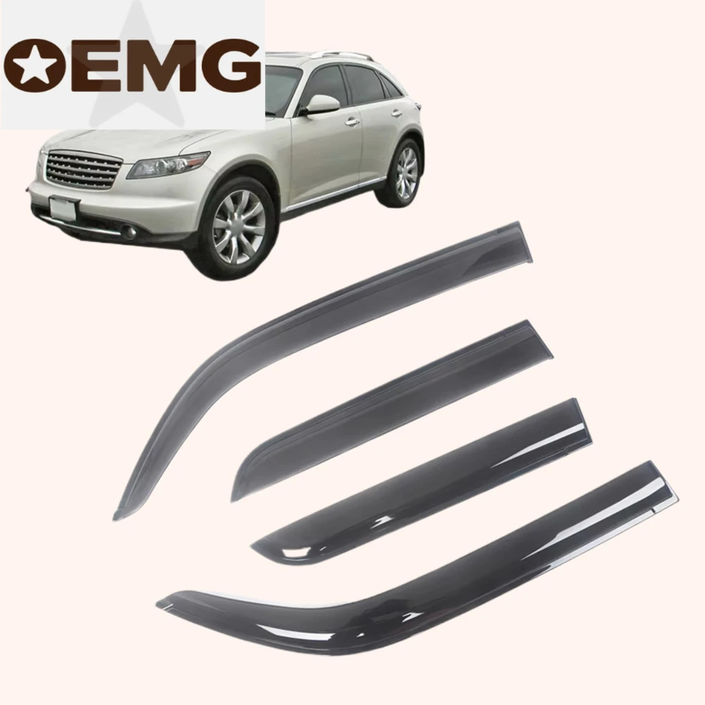 Оконный козырек для INFINITI FX35 FX45 S50 2003 2004 2005 2006 2007 2008, ветровые дефлекторы, защита от дождя, дверной козырек, вентиляционные шторы, солнцезащитный дождь Оконный козырек для INFINITI FX35 FX45 S50 2003 2004 2005 2006 2007 2008, ветровые дефлекторы, защита от дождя, дверной козырек, вентиляционные шторы, солнцезащитный дождь