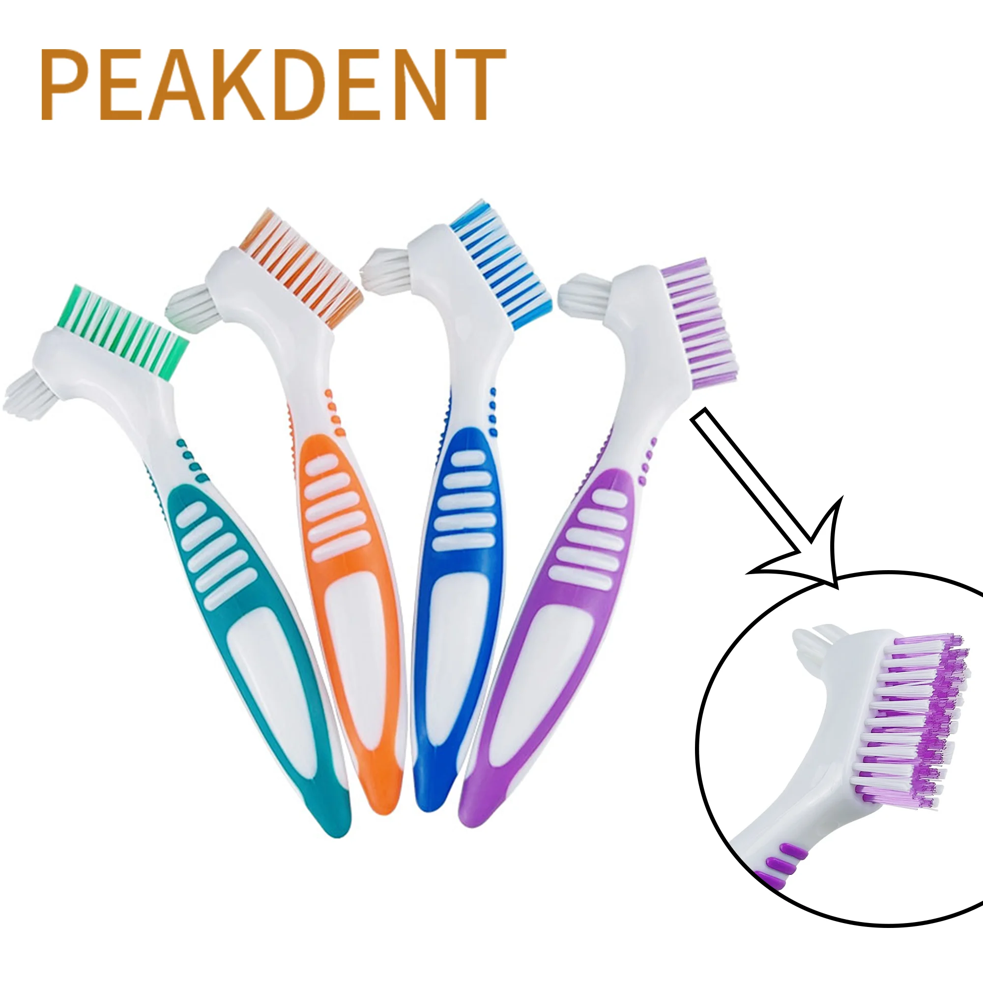 Cepillo de limpieza de dentaduras postizas para hombres y mujeres, 1 piezas, limpieza profunda de dientes postizos, cerdas de múltiples capas reutilizables