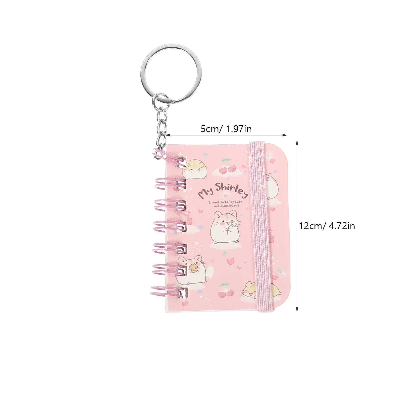 4 Pcs Coil Pendant Cute Cat Keychain Travel Miss Mini Notepads Car Small Notebook Keyring Bag