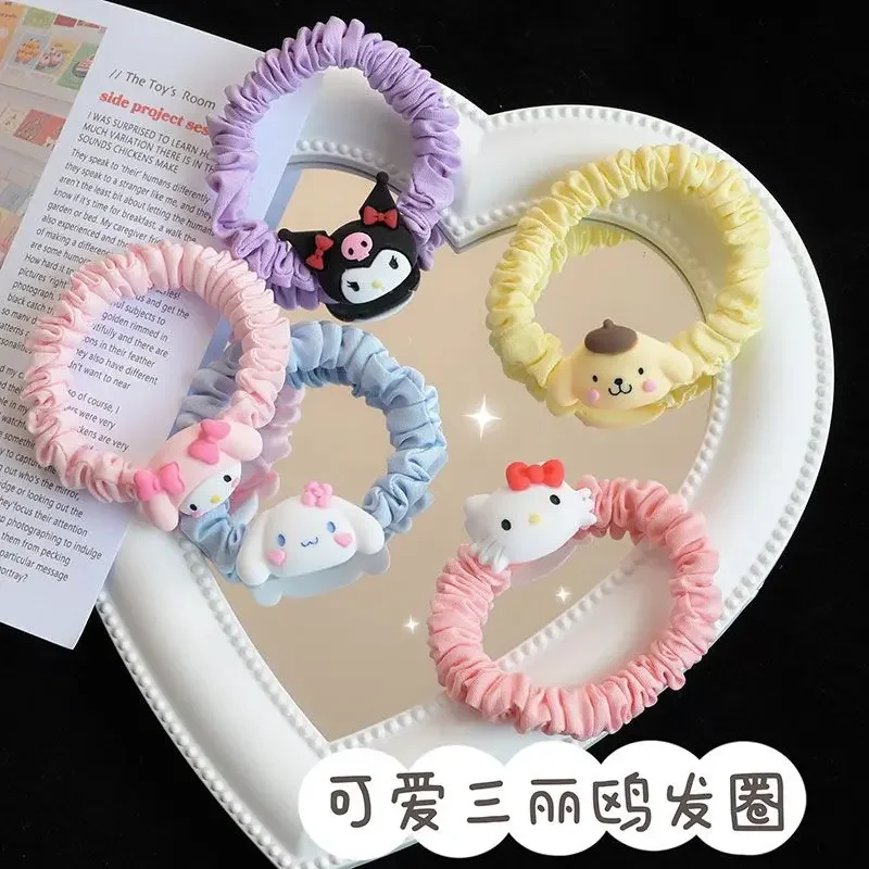 Cute girly heart hair tie Sanrio couple hair accessories bracelet dual purpose small rubber band children baby headwear rope