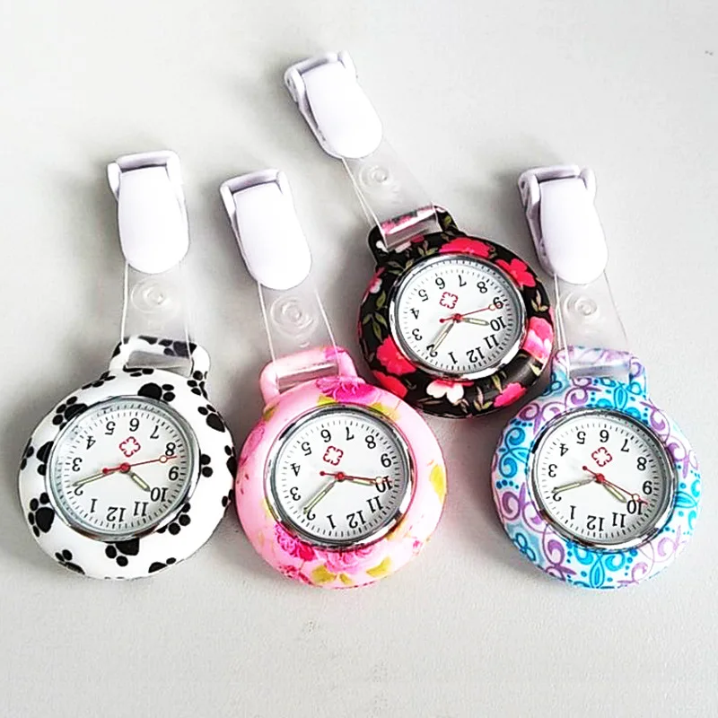 ​1 Pcs Nurses Doctor Quartz Fob Pocket Watch Silicone Case Band Pocket Watch Nurse Accessories For Work Birthday Gifts