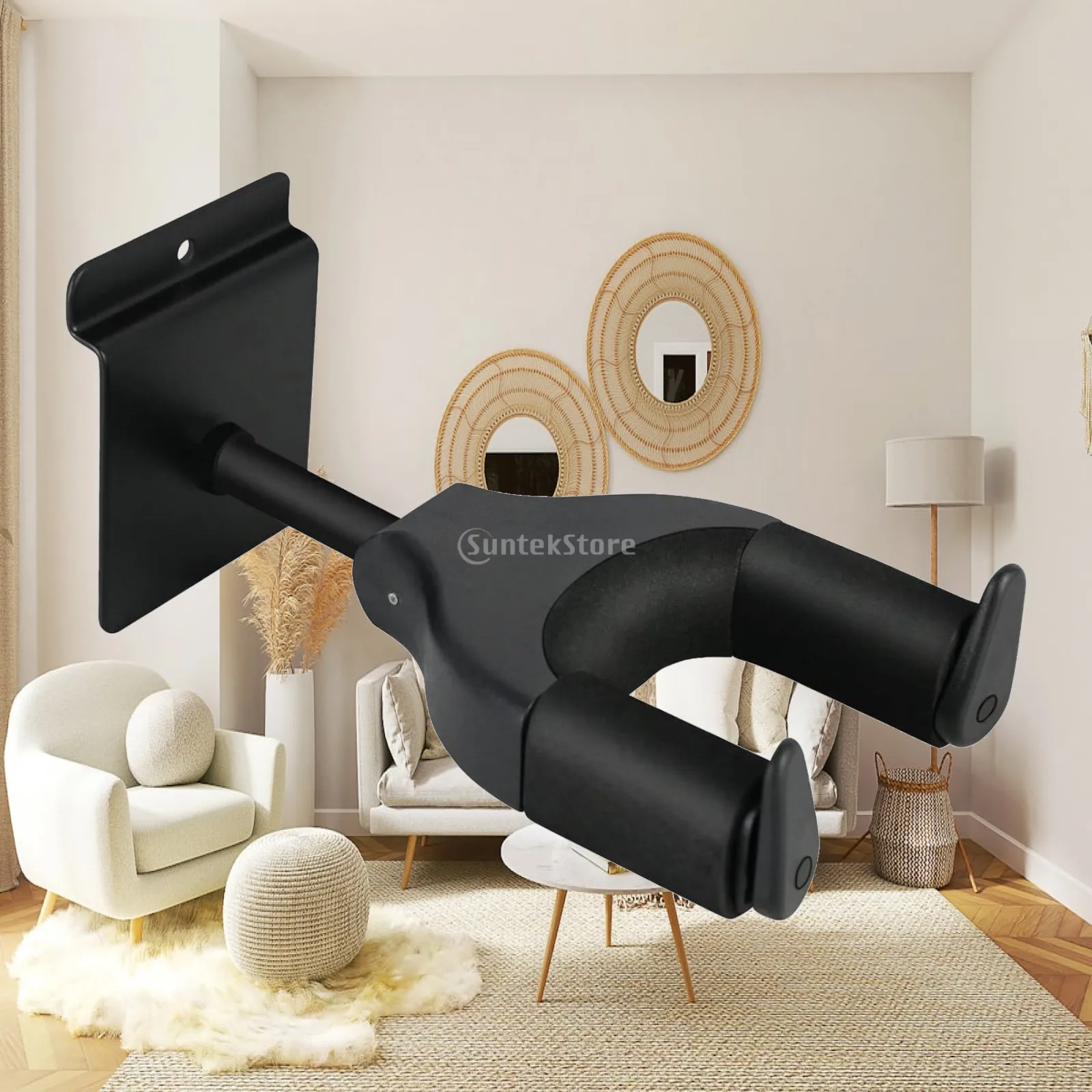 Self Locking Guitar Hanger Wall Mount Auto Lock Holder for Electric Guitar Bass with EVA Foam Padding
