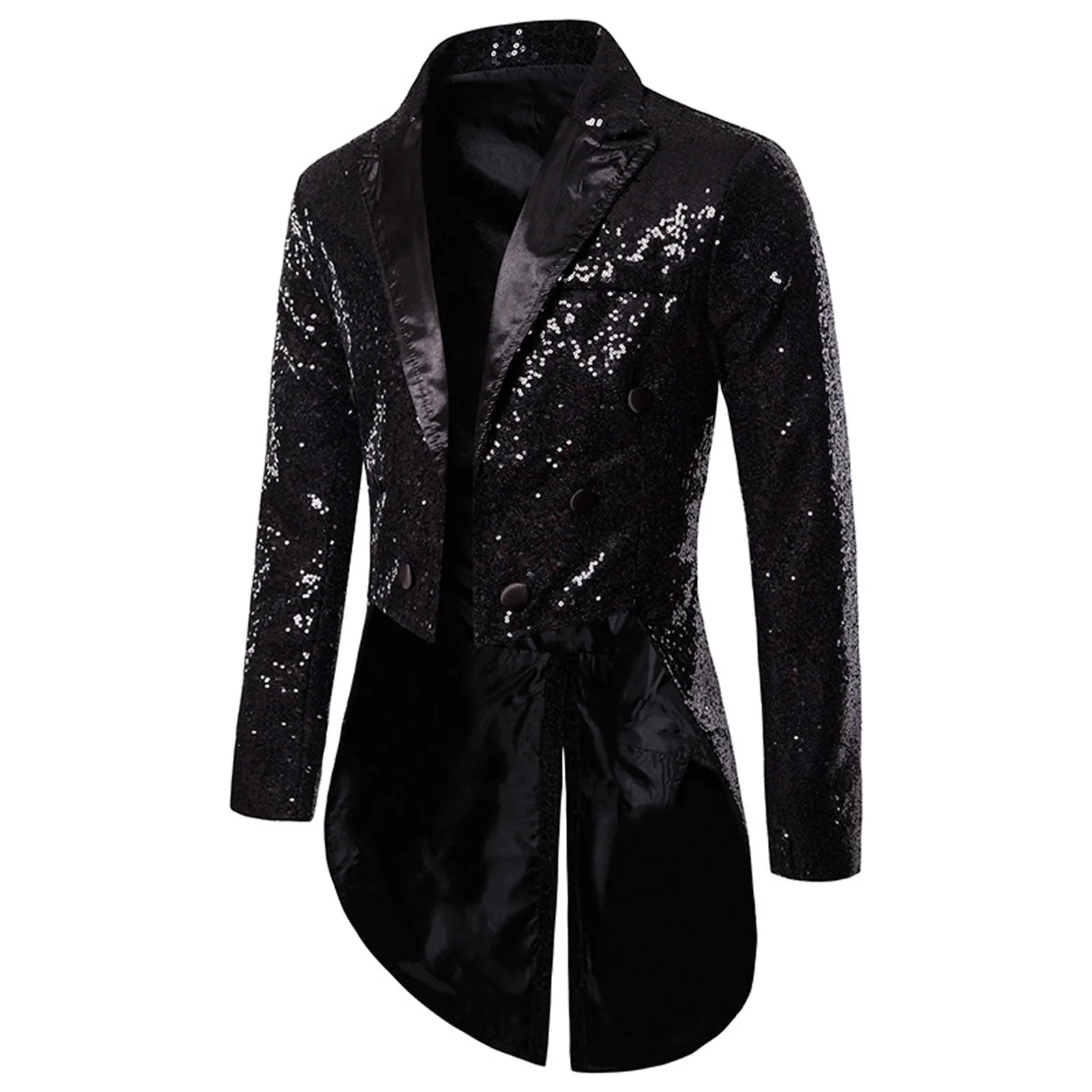 Sequin Gentlemen Men\'s Coat Fashion Steampunk Vintage Tailcoat Jacket Gothic Victorian Frock Coat Men\'s Uniform Costume 2024