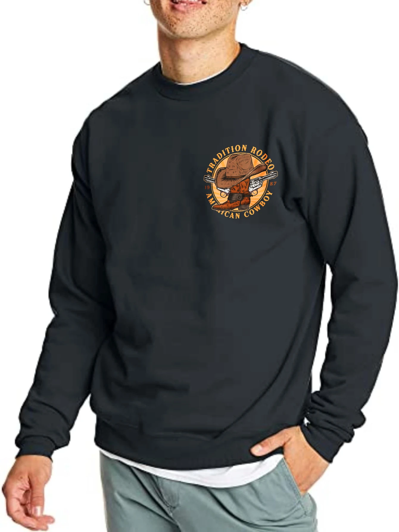 

Men's t-shirts Luxury Streetwear Autumn Long sleeves Operation Border Security Printed Graphic t-shirt Running Luxury High