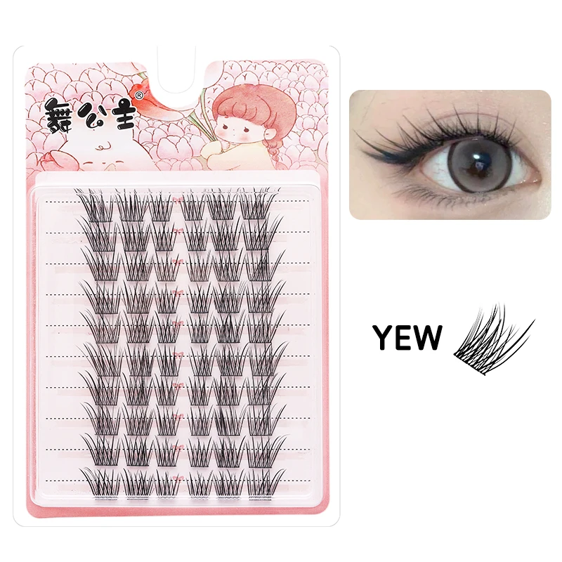 DINGSEN 10 Reihen Natürliche DIY Wimpernbüschel Einzelne Wimpern Anime Falsche Wimpernbüschel Handgefertigte Wimpernverlängerungs-Sets – Detail 21