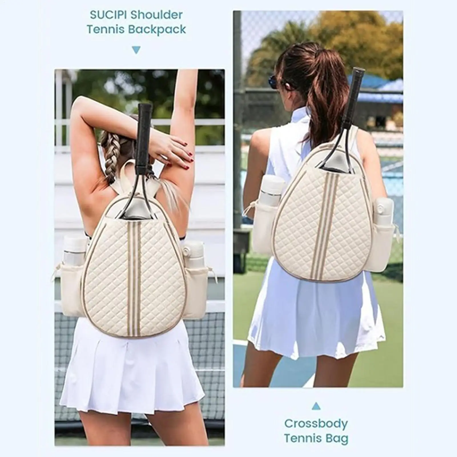 Tennis Backpack Waterproof Tennis Racket Bags Multifunctional Sports Apparel & Equipment for Duffle Beach Gym Waist Girls Women