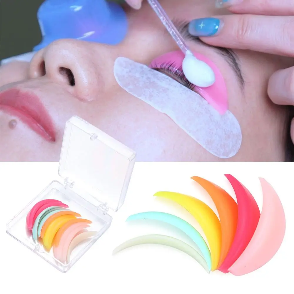 Silicone Eyelash Lifting Pad, Maquiagem Acessórios, 3D Eyelash Perm, Curling Aid, Eyelash Extension, Rainbow, Curler Tool