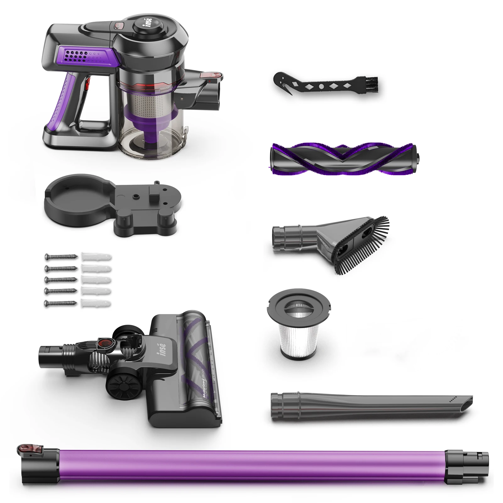 Беспроводной пылесос INSE N660, ручной пылесос 20 кПа 6 в 1 для ковров, твердого пола, шерсти домашних животных