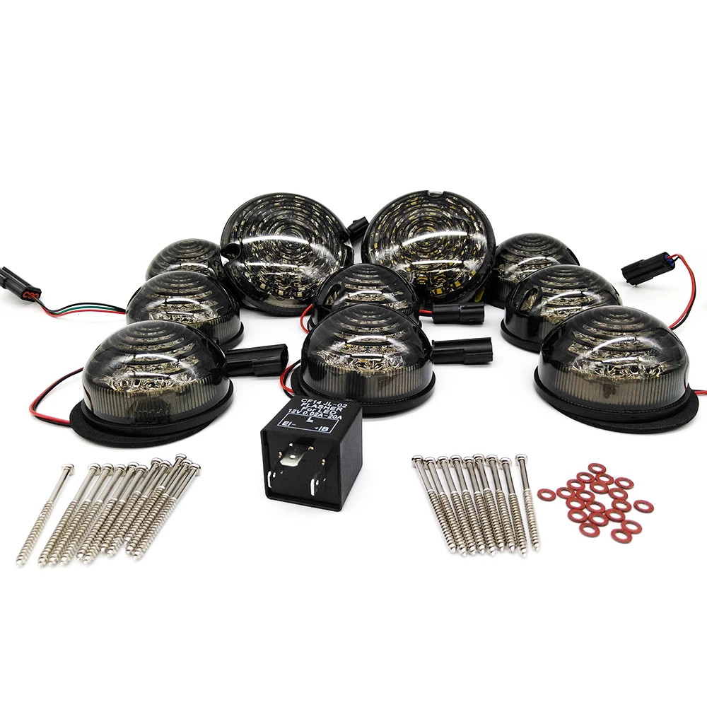 10 stks Gerookte Mistachterlicht Achteruitrijlicht Compleet LED Lamp Upgrade Kit 7 "led koplamp Voor Land Rover Defender 1990-2016