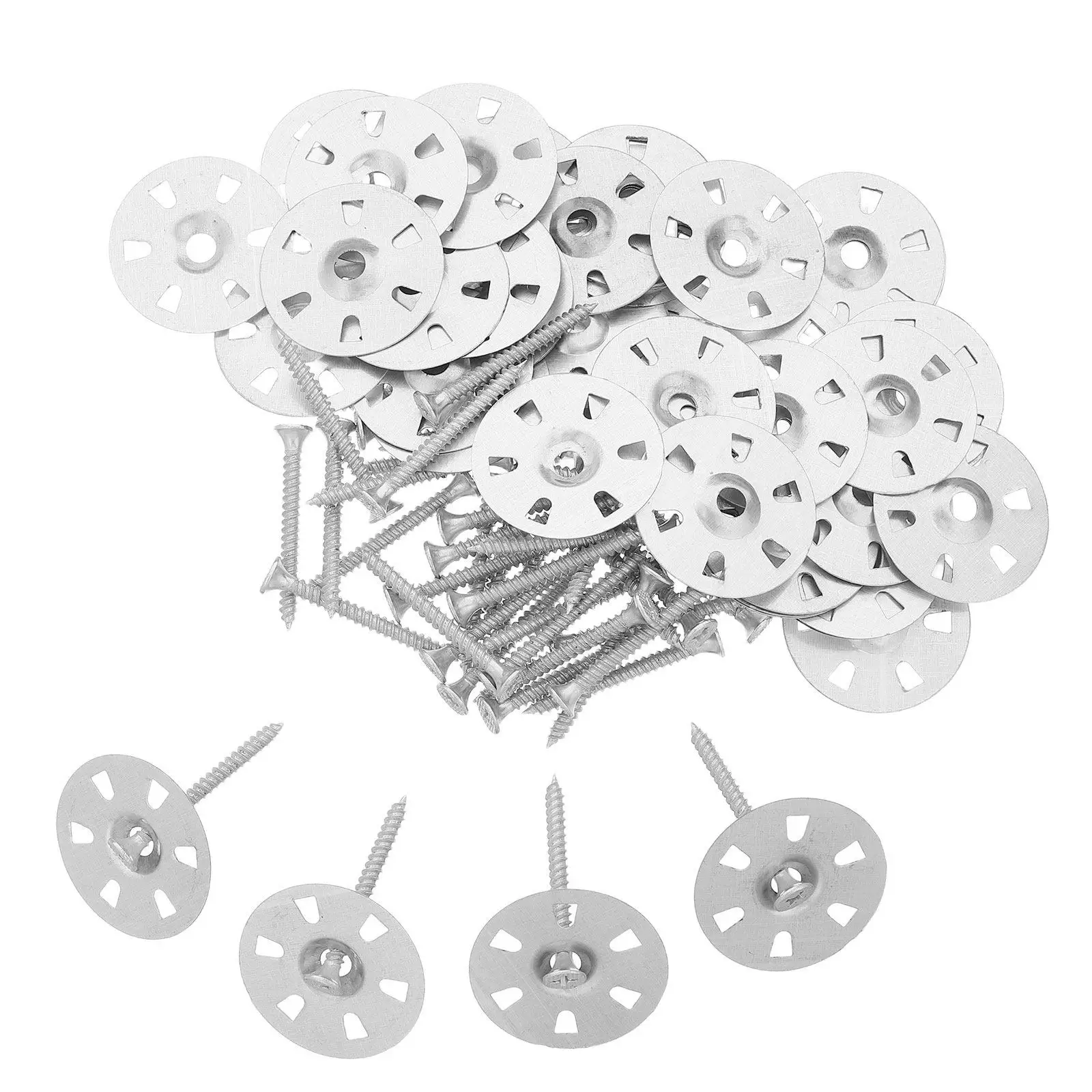1Set Insulation Board Washers Foam Board Fasteners 1.4 Metal Load Spreading Screws for Rigid Foam Insulation Walls