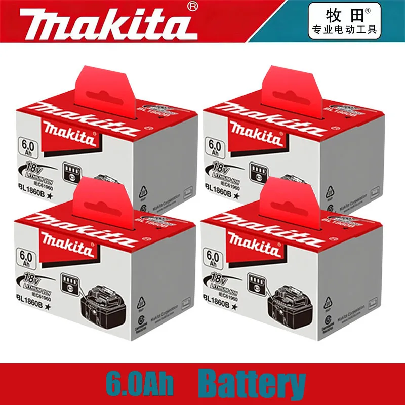 

Оригинальный аккумулятор Makita BL1860 18В 6Ач для электроинструментов, литий-ионный, совместим с Makita BL1840 BL1850B BL1860B, зарядное устройство 18В