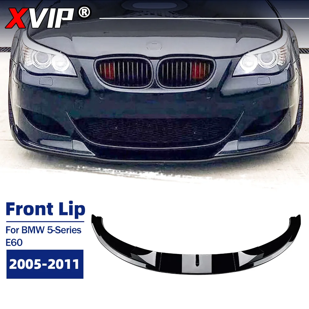 

XVIP Glossy Black 3-Piece Front Bumper Lip Spoiler For BMW 5-Series E60 2005-2011