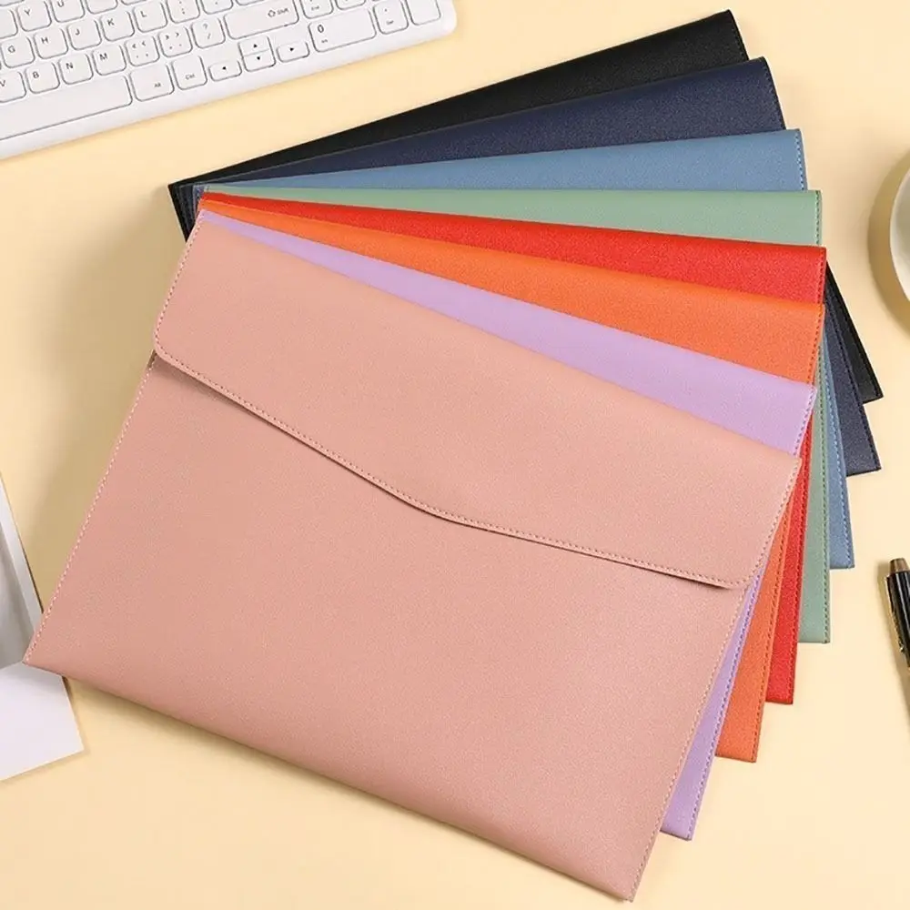 اللوازم المكتبية المدرسية الجلود حقيبة مستندات جلدية سعة كبيرة A4 A5 حقيبة مجلد الملفات الجلدية