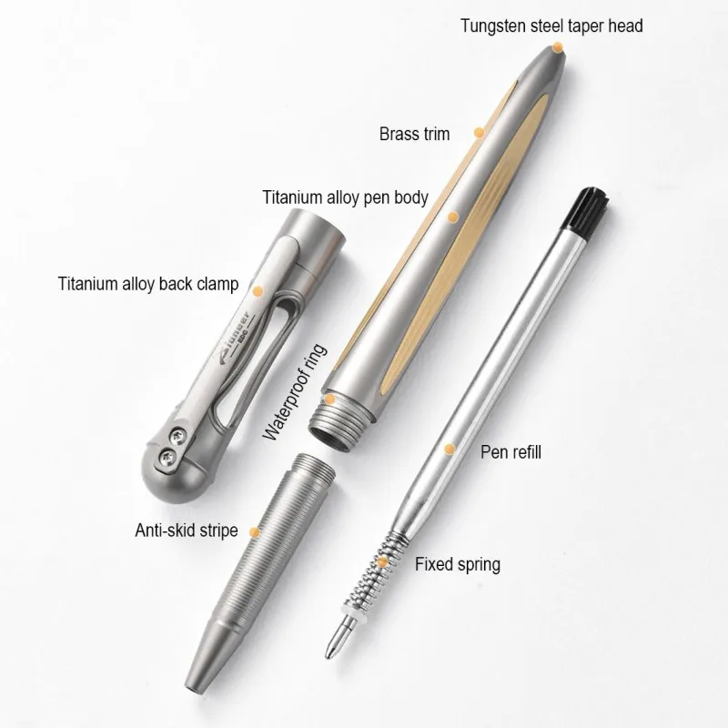 1PC Titanium Alloy Multifunctional Tactical Pen Camping Hiking  Equipment Outdoor EDC Survival Tool Business Signature - view 5