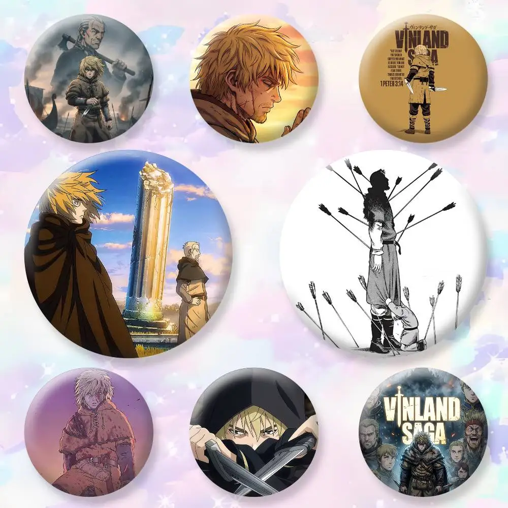 Anime Vinland Saga Button Pins Backpack Clothing Decor Brooch Badge Jewelry Gifts for Kids