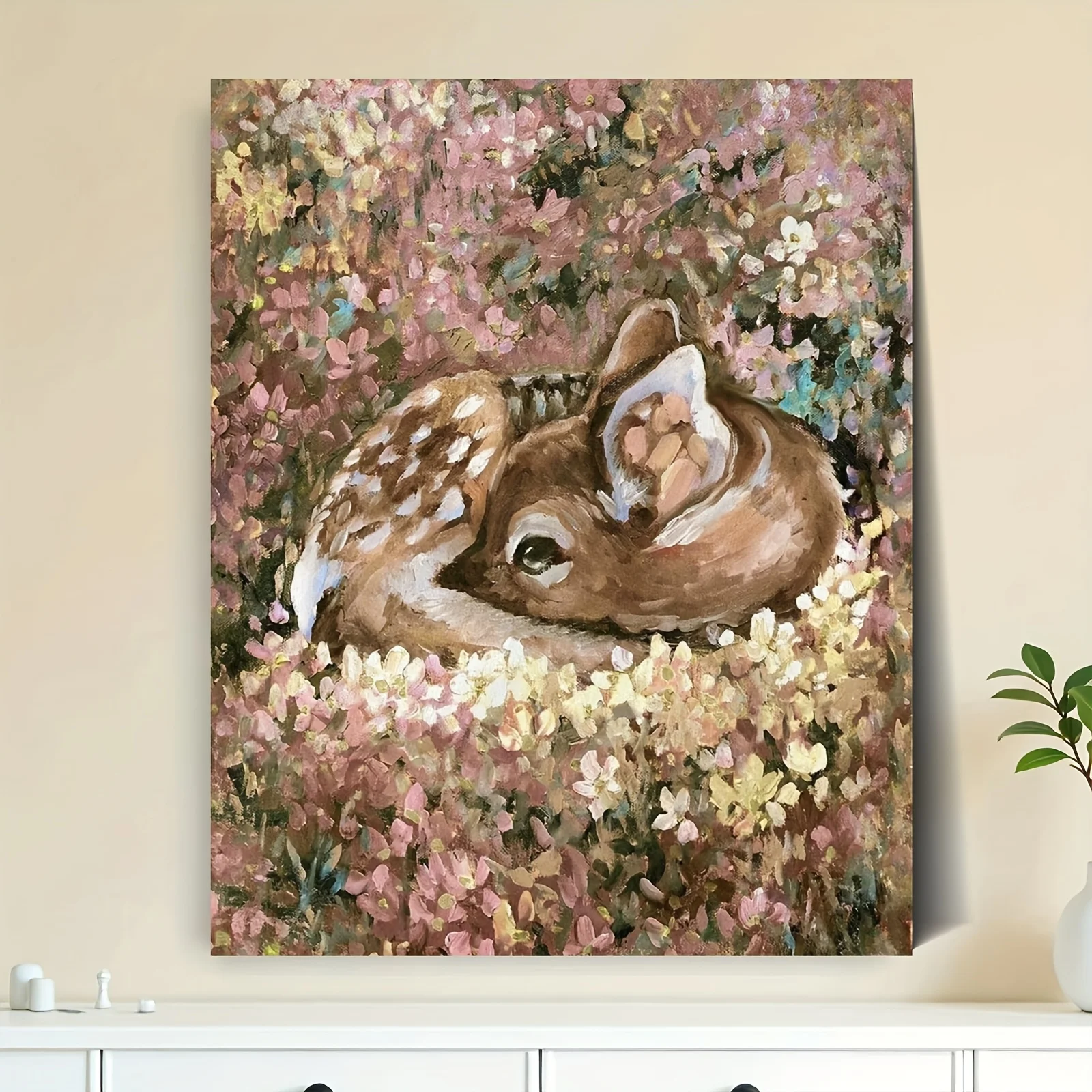 Professional Art Use A Set of Beginner Acrylic Digital Painting Kit, Including Acrylic Paints, Canvas, Three Brushes, And a M