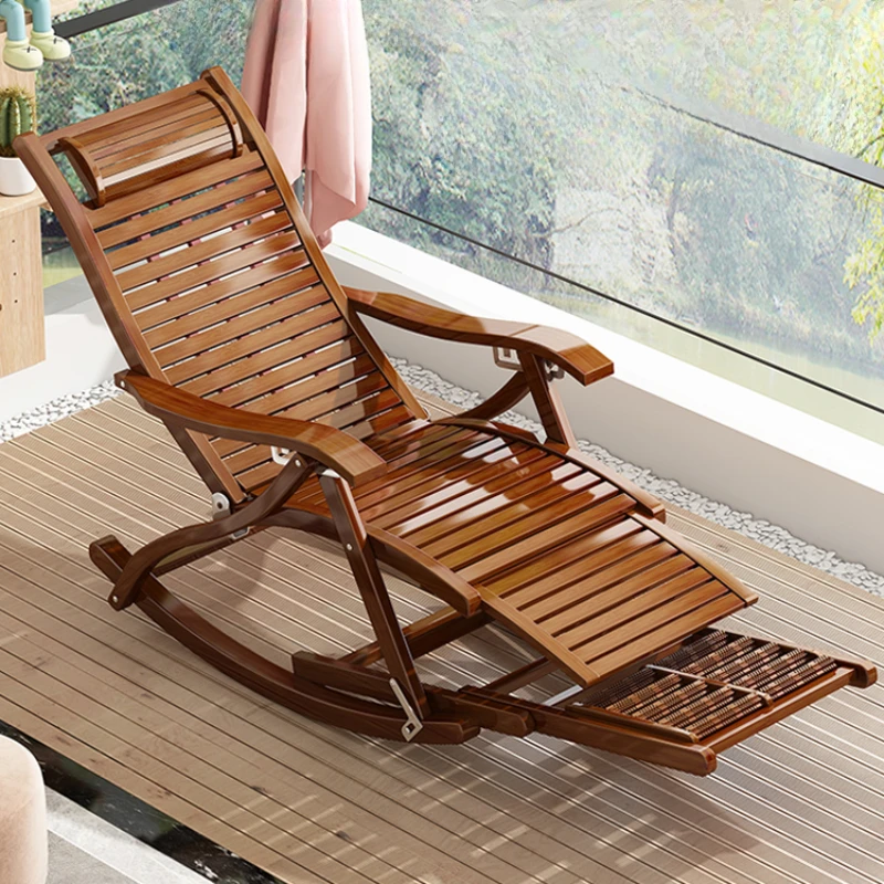 Folding Chaise Lounge Rocking Relax Ergonomic Chair Relaxing Recliner Foldable Portable Chairs Luxury Long Living Room Furniture