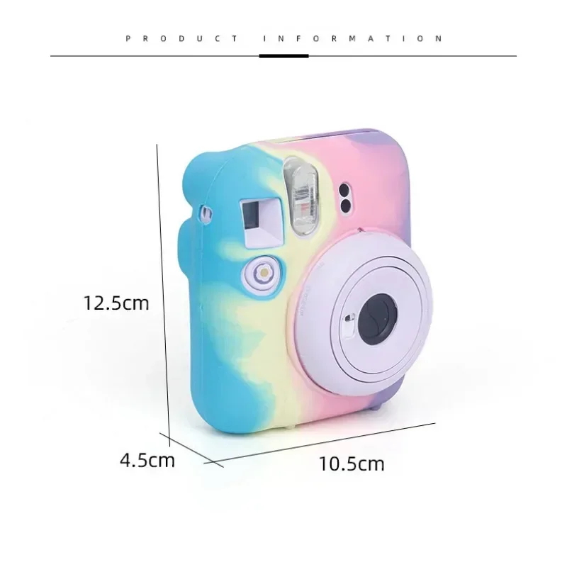 Rainbow Candy Color Camera Case for Instax Mini 12 Instant Soft Silicone Protective Cover for Fujifilm Instax Mini 12 Accessory