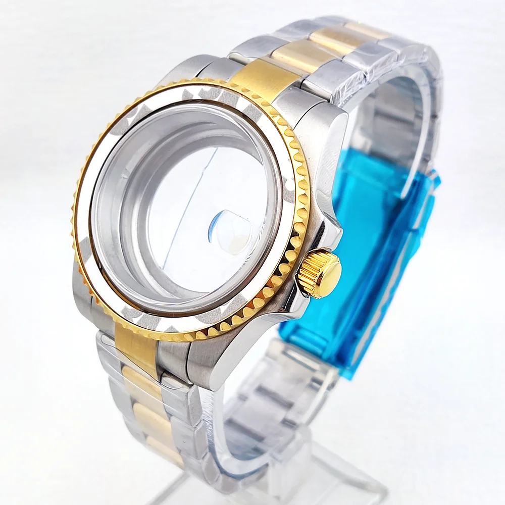 NH35 casing Cyclops belakang transparan casing pergerakan cocok NH35/NH36 Gear dapat diputar Bezel bukaan 41mm Set casing jam tangan