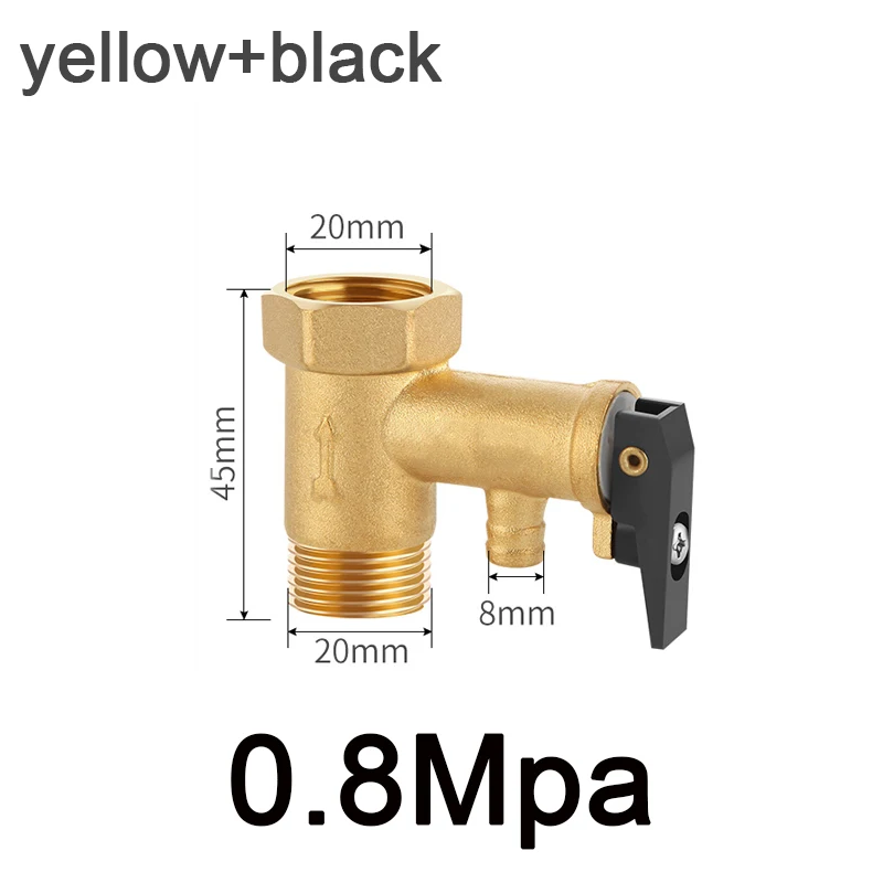 Durable Brass Safety Valve, Adjustable Pressure Relief Valve, Protects Against Overpressure In Closed Water Systems