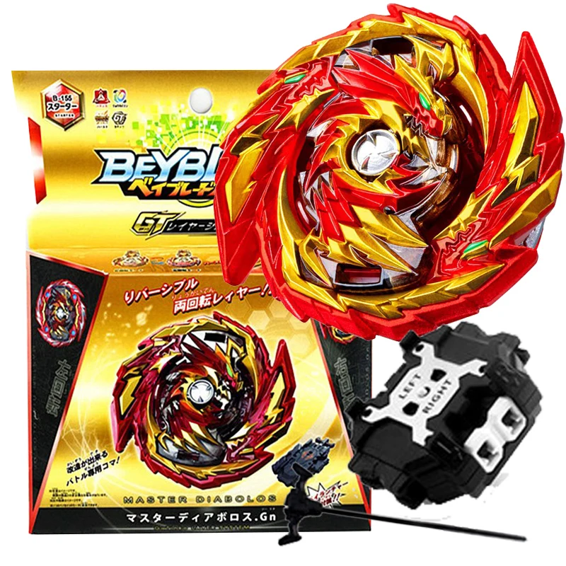 Box Set B-155 Master Diabolos GT B155 Spinning Top with Spark Launcher Box Kids Toys for Children