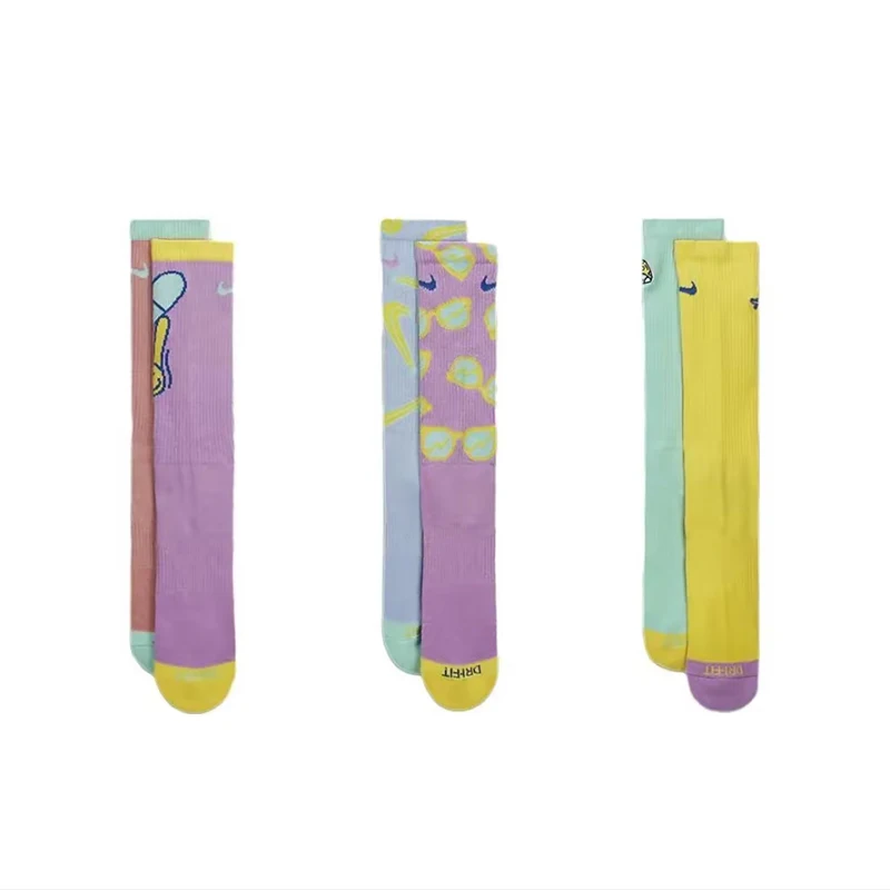 

Nike Macaron Rainbow Series 100% Cotton: Stylish, Soft, and Comfortable 3-Pack of Non-Slip, Durable Yoga Socks FB3290-902