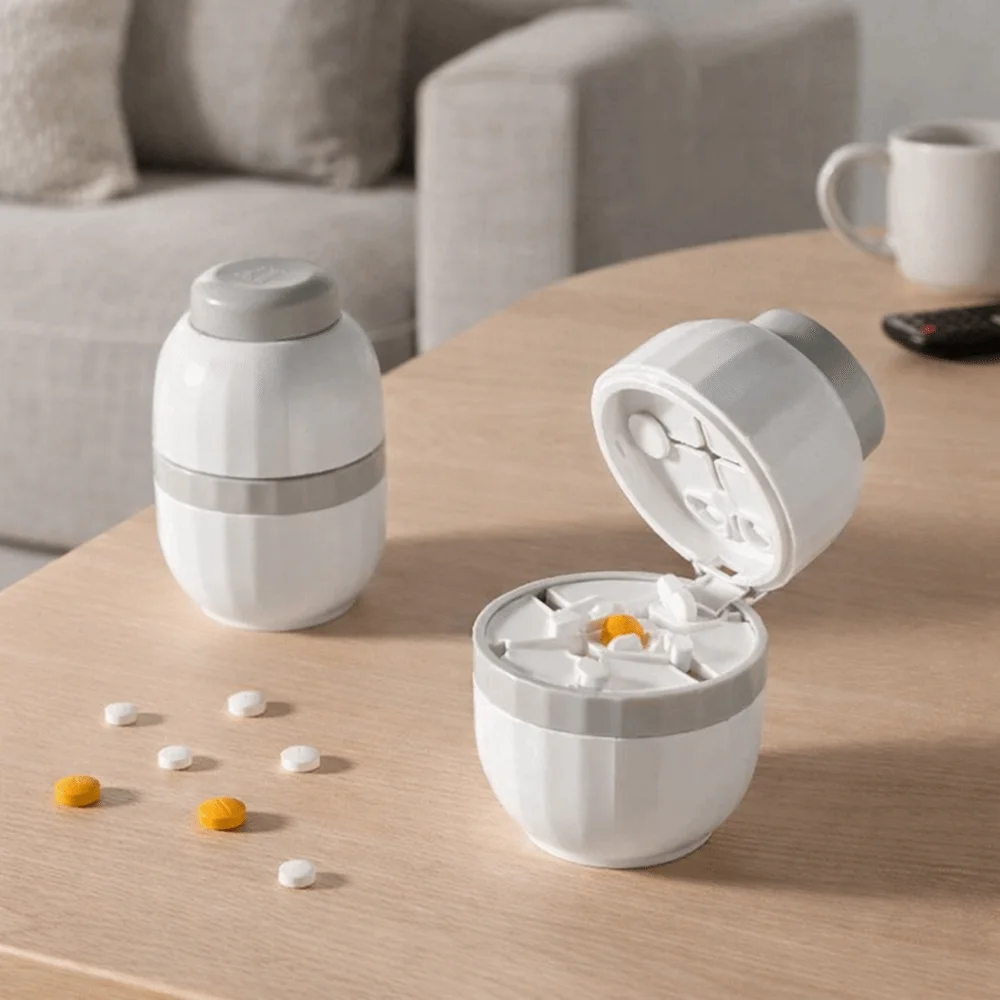 

Practical Plastic 2-in-1 Pill Box Adjustable Waterproof Pill Storage Box Dust-proof Medicine Vitamins Organizer Daily Use