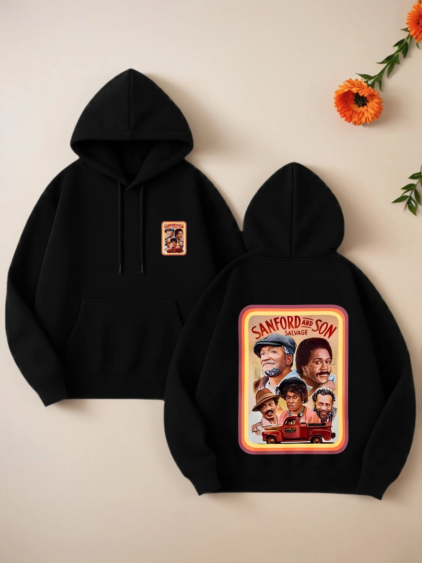 

Толстовка Sanford and Son с графическим принтом, винтажный стиль, мягкая ткань, повседневная повседневная одежда для мужчин