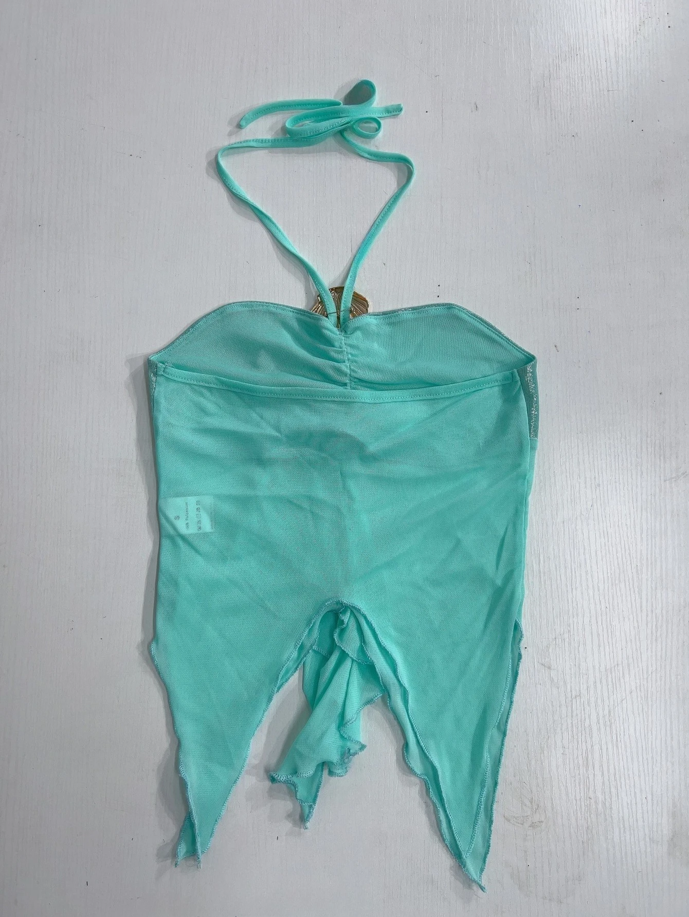 Damen Sommer Mode Ästhetisches Mesh Neckholder-Top Vintage Y2K Sexy Strand Ärmelloses Shirt 2000er Jahre Camisole Kleidung – Detail 6