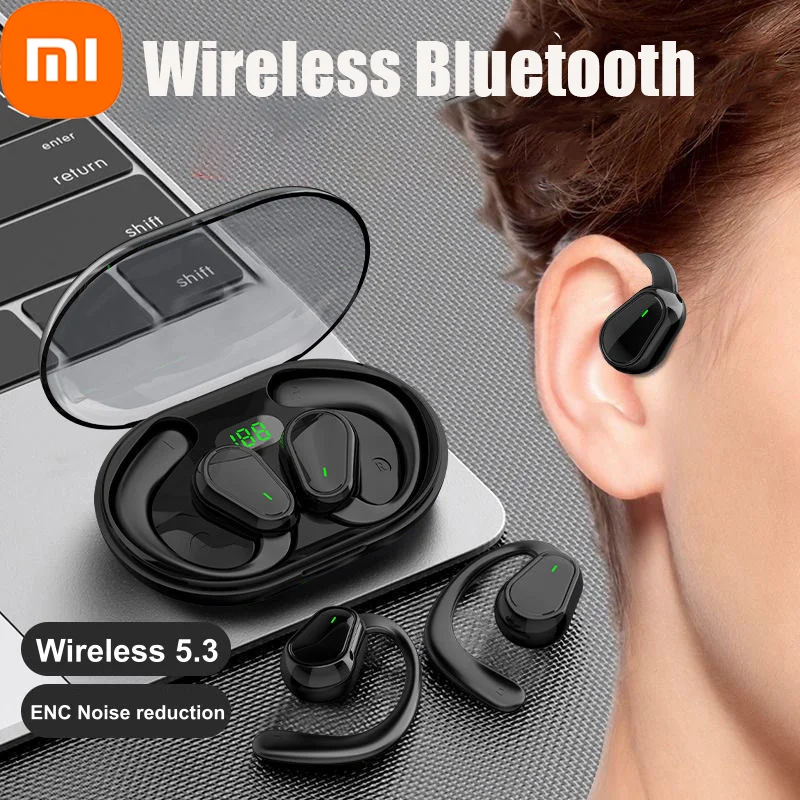 Xiaomi 5.3 Bluetooth Headphones Ear Hook Earphones Wireless Headest HiFi Stereo Waterproof Headset Noise Reduction Earbuds