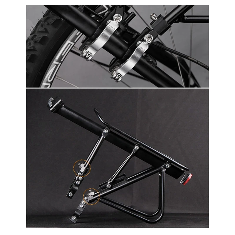 Universal Mountain Bike Rear Shelf Aluminum Alloy Bold Single Vehicle Shelf Quick Release Shelf With Reflective Sheeting