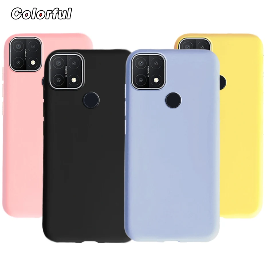 For Oppo A15 Case Oppo A15s Cute Candy Silicone Matte Back Cover For Oppo A15 CPH2185 Phone Cases OppoA15s A 15 s CPH2179 Bumper