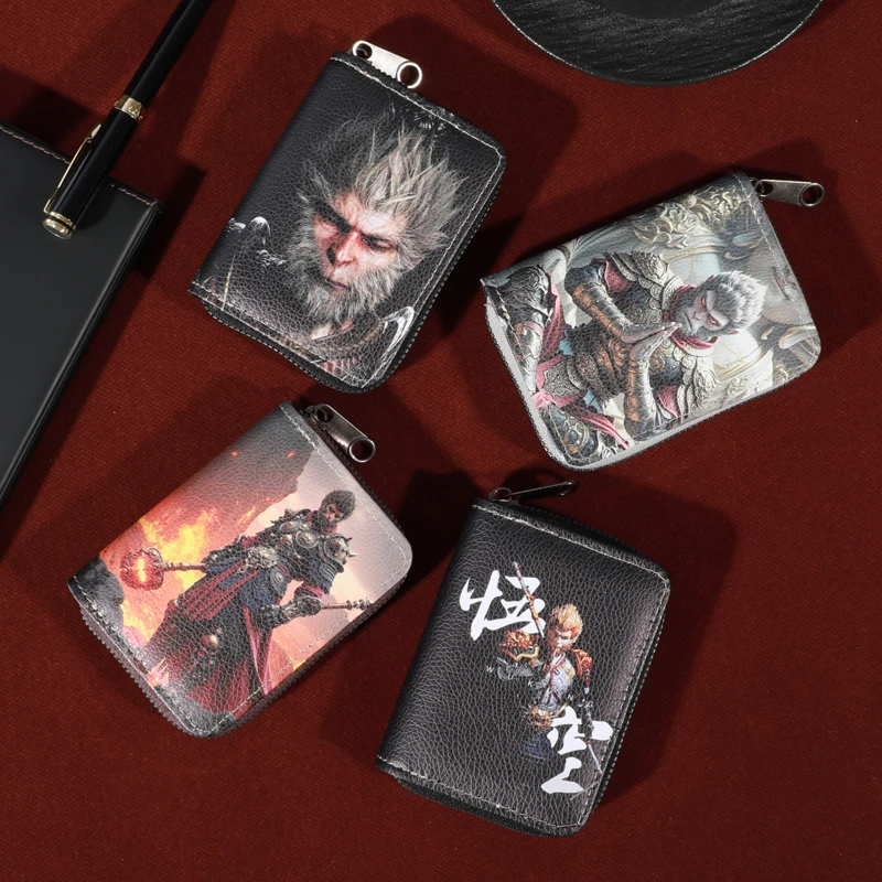 Black Myth Wukong, Mini Minimalist Short Wallet, Zipper Wallet, Men's Classic Credit Card Cover, Ideal Gift