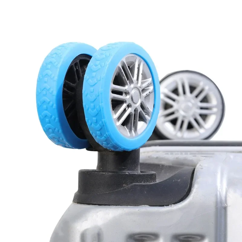 24/4PCS Rolling Luggage Wheel Protecter Reduce Noise Trolley Case Wheels Guard Cover Silicone Caster Sleeve Suitcase Accessories