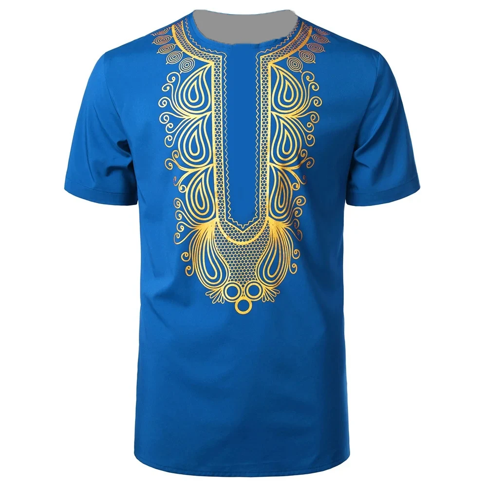 Nova camiseta masculina muçulmano tshirt estilo africano ouro carimbado camiseta 3d impresso verão feminino tshirt roupas criança camisa y2k