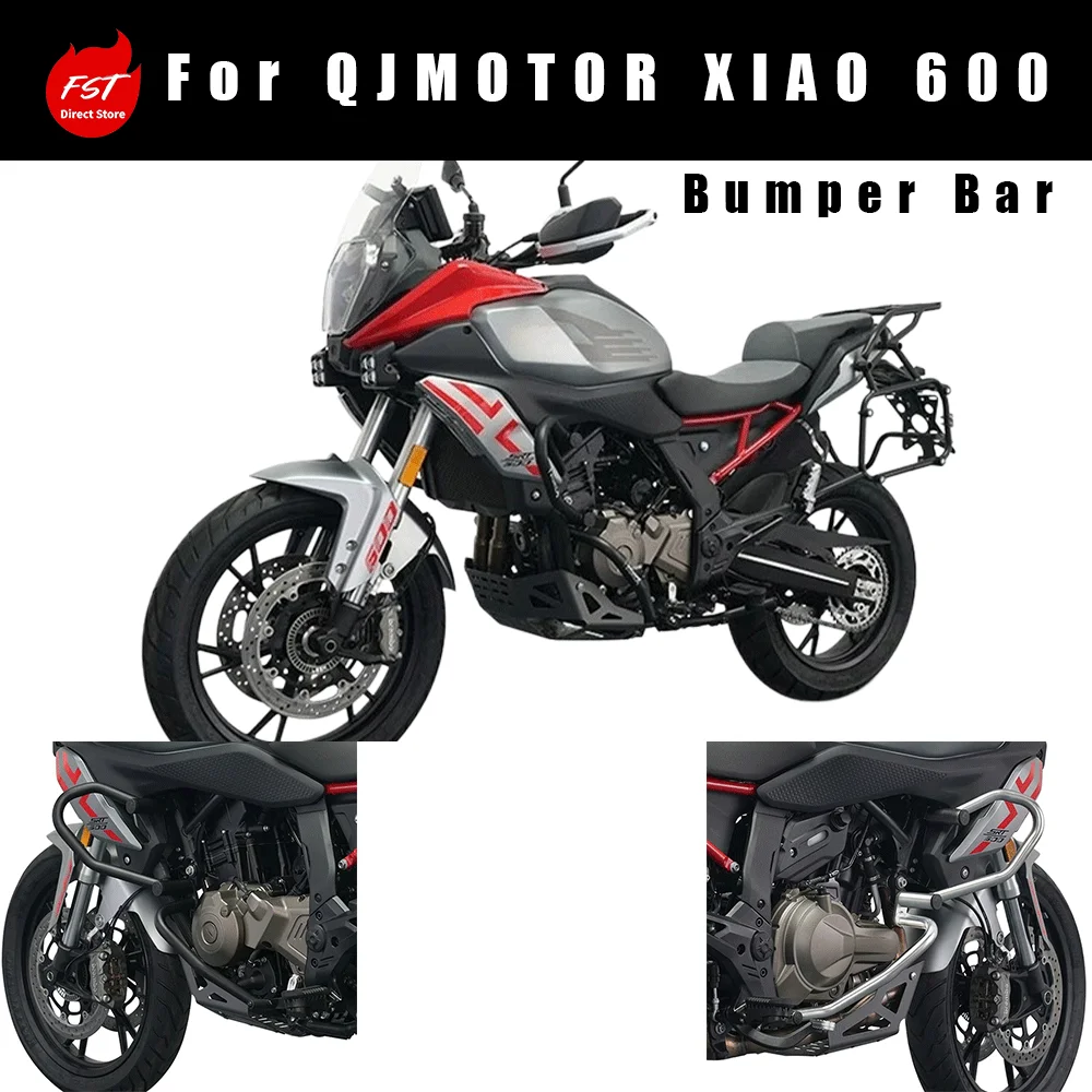 Crash Bar Fits QJMOTOR QJ Xiang 600, Motorcycle Bumper Anti‑Drop Frame Anti‑Fall Bar