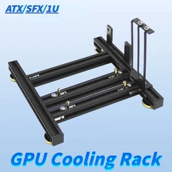 DIY External Graphics Card GPU Cooling Rack Graphics Card Bracket ATX SFX Base Dual GPU Video Card Holder Aluminum Frame Support