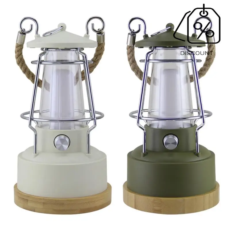 มัลติฟังก์ชั่น Retro Camping โคมไฟ Camping โคมไฟบรรยากาศ Stepless Dimming โคมไฟม้าชาร์จ Dual-Purpose-AT30