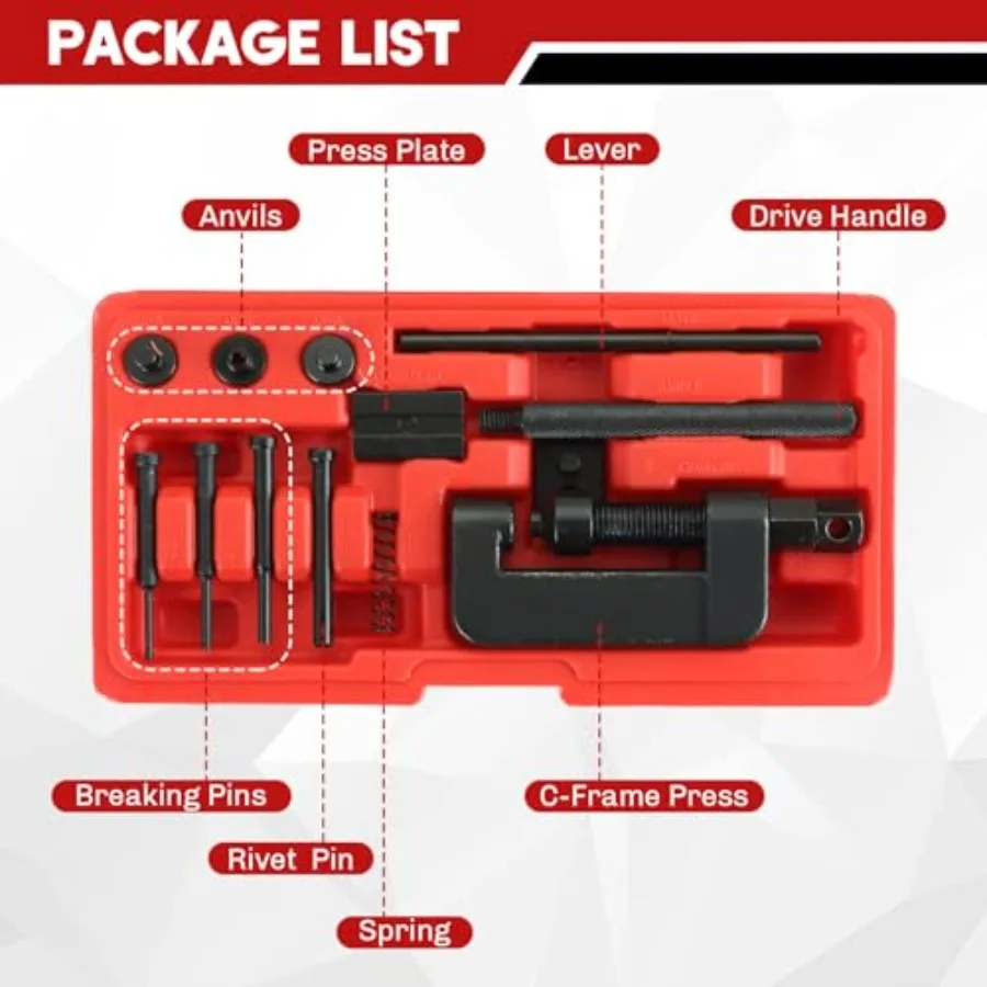 دراجة نارية سلسلة قواطع عدة 13 قطعة سلسلة قواطع برشام القاطع سلسلة ربط القاطع أداة إزالة الصواميل سلسلة القاطع ومجموعة المبرشم ل M