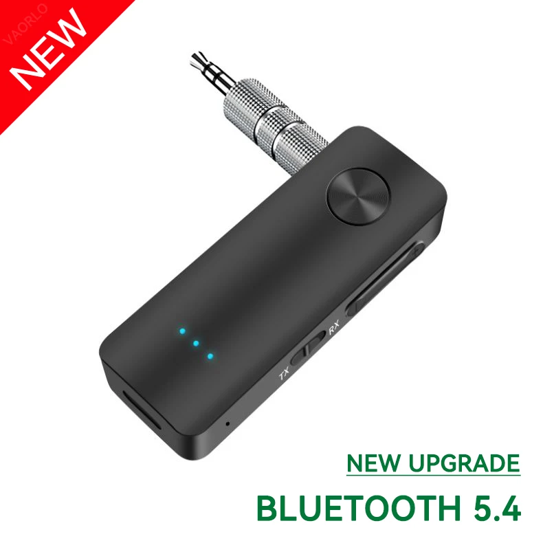 2-In-1 Draadloze Audio Adapter Bluetooth 5.4 Ontvanger Zender 3.5Mm Aux Lossless Geluid Mic Voor Auto Speaker Tv Pc Vliegtuig
