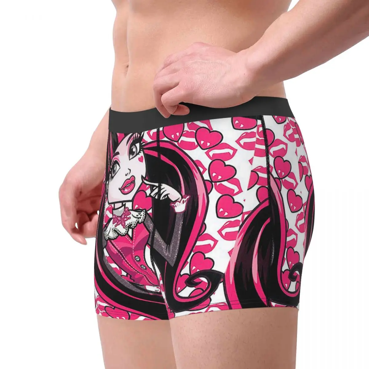 Men Monster High Cartoon Underwear Draculaura Novelty Boxer Briefs Shorts Panties Homme Breathable Underpants S-XXL