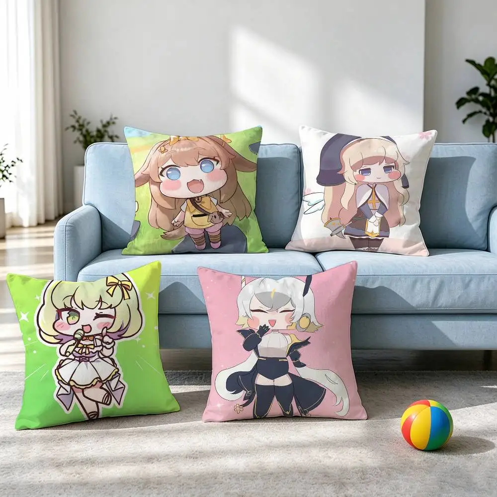 Trickcal Chibi Go R-Re VIVE  Square Double-Sided printed Pillow Case Bedroom Bedside Pillow Sofa Cushion Cover Gift