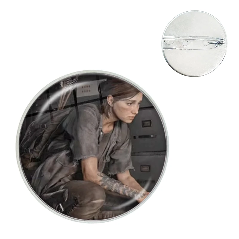 Pop Game The Last of us Ellie Williams Kawaii Funny Meme Glass Gems Metal Pin For Clothes Hat Accessories