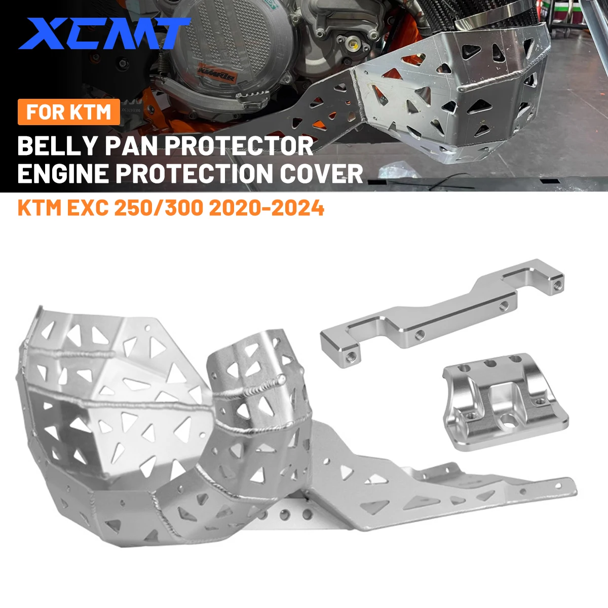 

Motorcycles Aluminum alloy Engine Protection Cover Chassis Guard Skid Plate Frame Protector For KTM EXC250 EXC300 2020-2023 2024